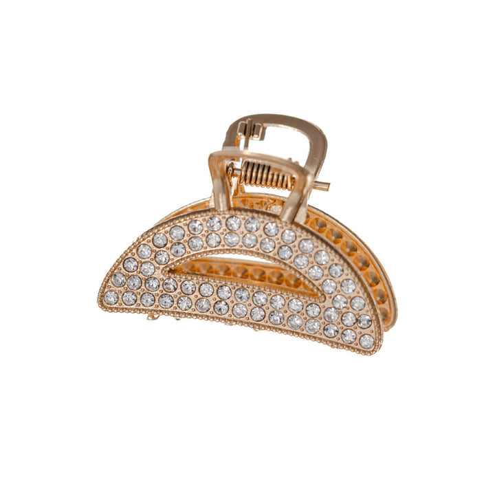 Curved shark tooth decorated with bright stones, 4.2 cm