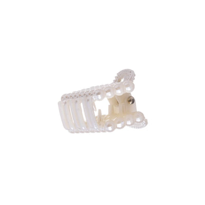Rectangular pearl shark tooth hair clip 4cm
