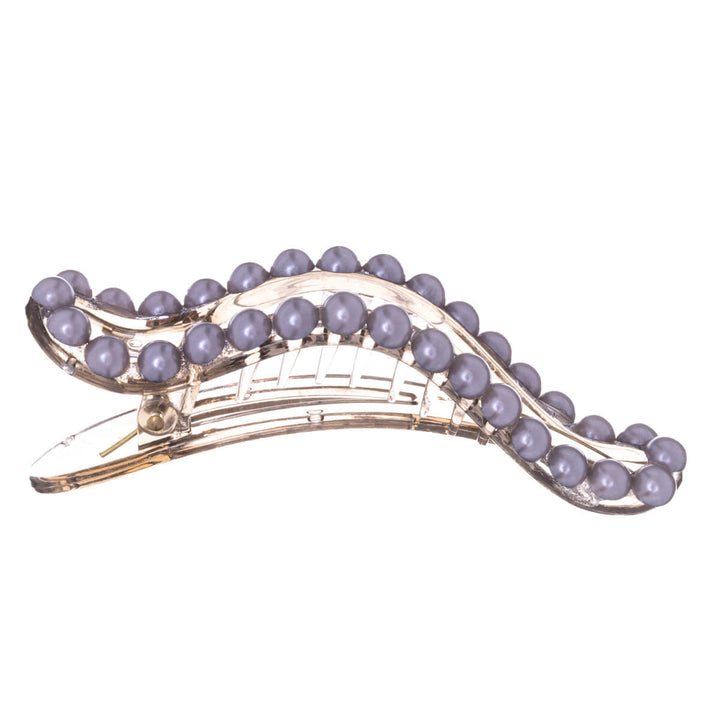 Pearl decorated plastic hair clip with beak