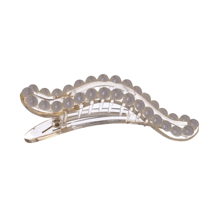 Pearl decorated plastic hair clip with beak