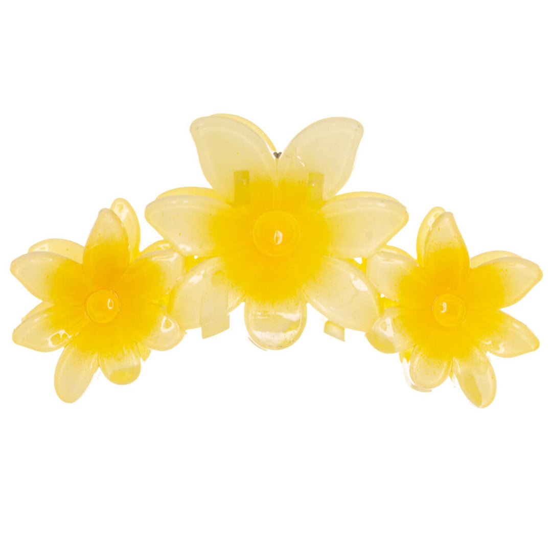 Three flower shark tooth plastic hair clip 11cm