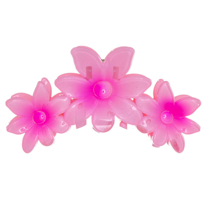 Three flower shark tooth plastic hair clip 11cm