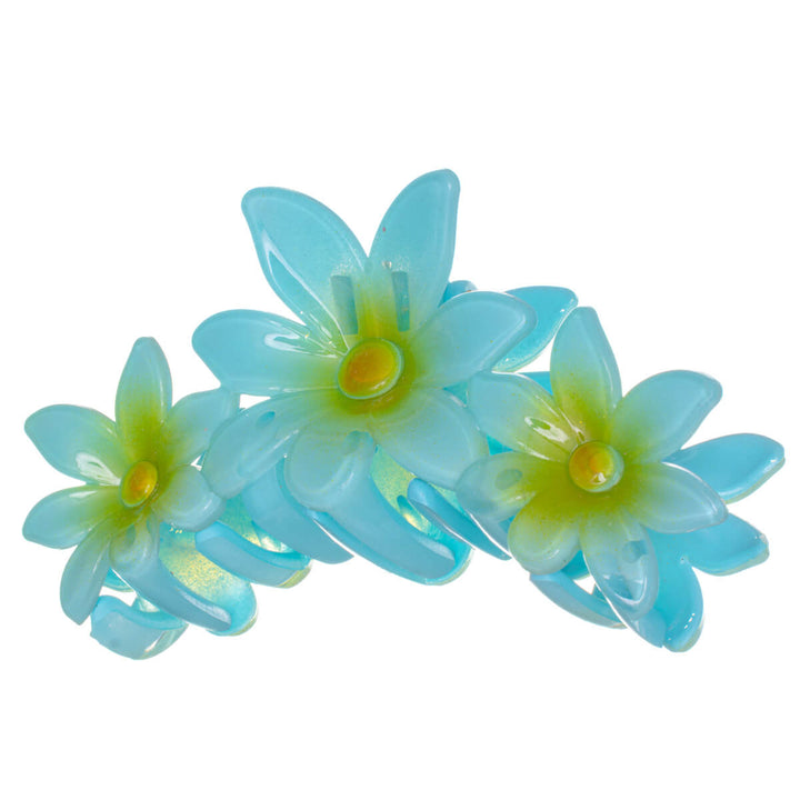 Three flower shark tooth plastic hair clip 11cm