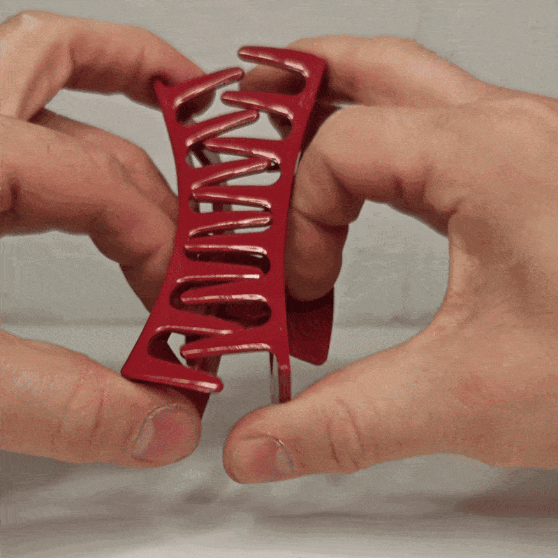 Rectangular hair clip, flexible plastic shark tooth, 10 cm