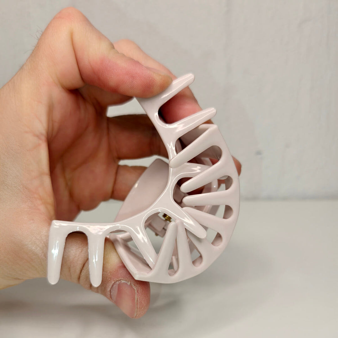 Rectangular hair clip, flexible plastic shark tooth, 10 cm