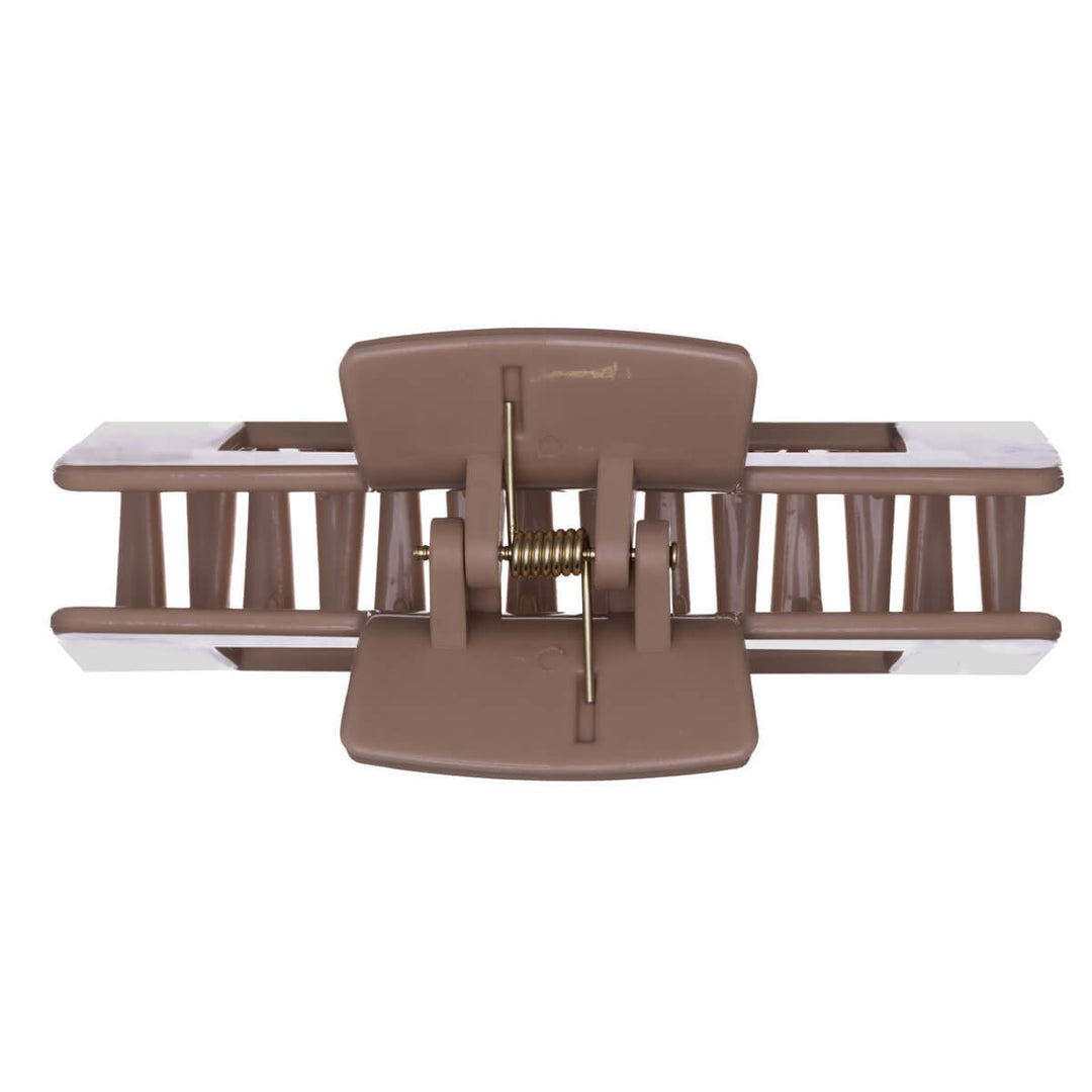 Rectangular hair clip, flexible plastic shark tooth, 10 cm