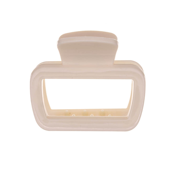 Rectangular hair clip, flexible plastic shark tooth, 6.3 cm