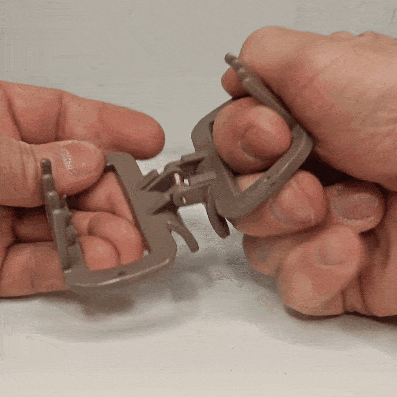 Rectangular hair clip, flexible plastic shark tooth, 6.3 cm