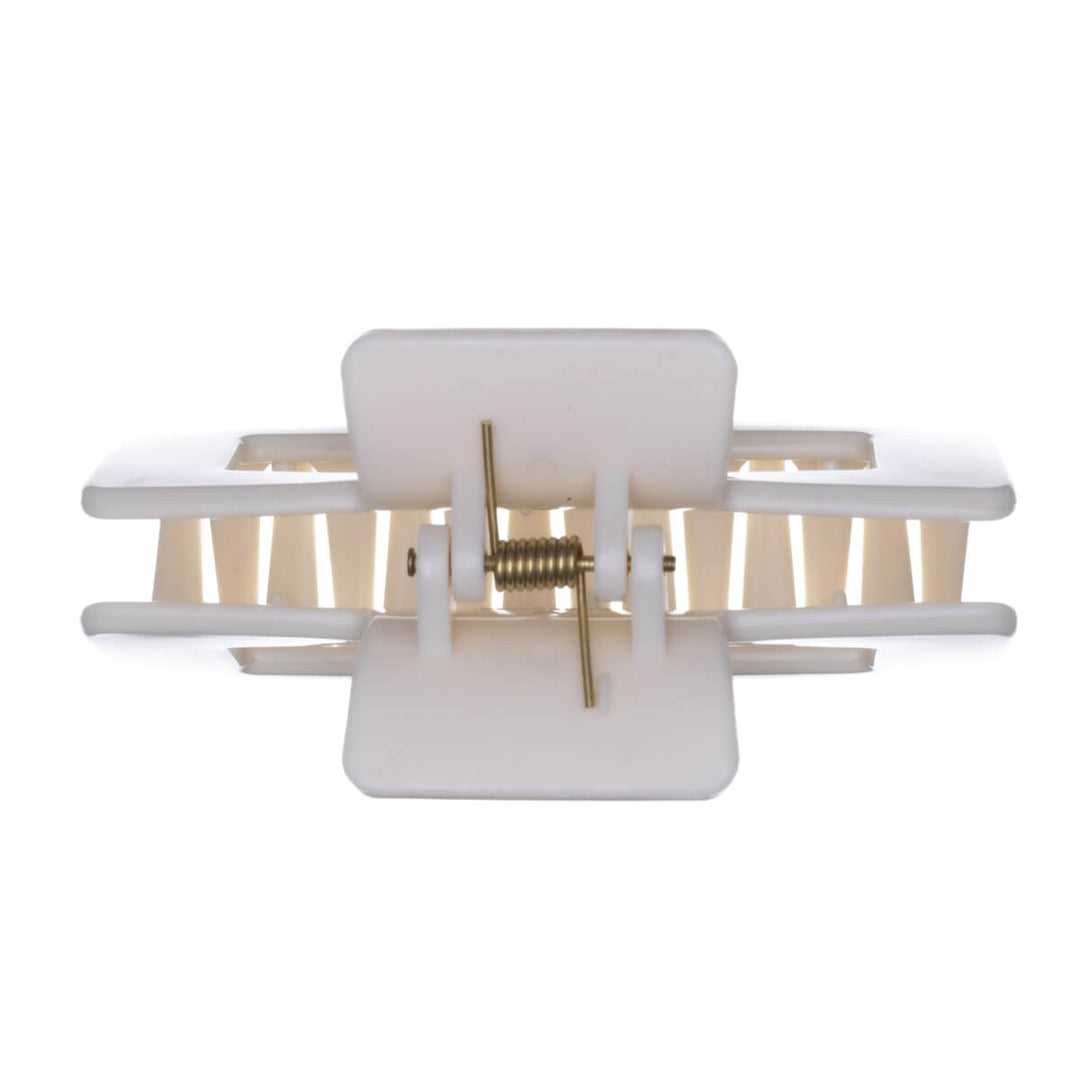 Rectangular hair clip, flexible plastic shark tooth, 8.5 cm