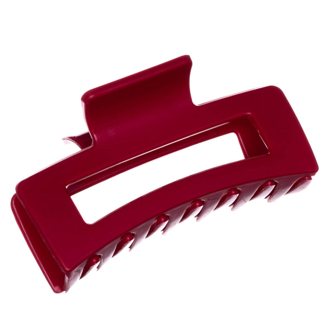 Rectangular hair clip, flexible plastic shark tooth, 8.5 cm