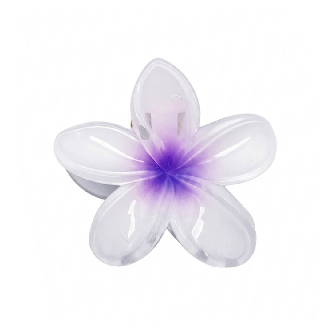 Kukka hainhammas hiusklipsi 8cm – vaalea kukkaklipsi