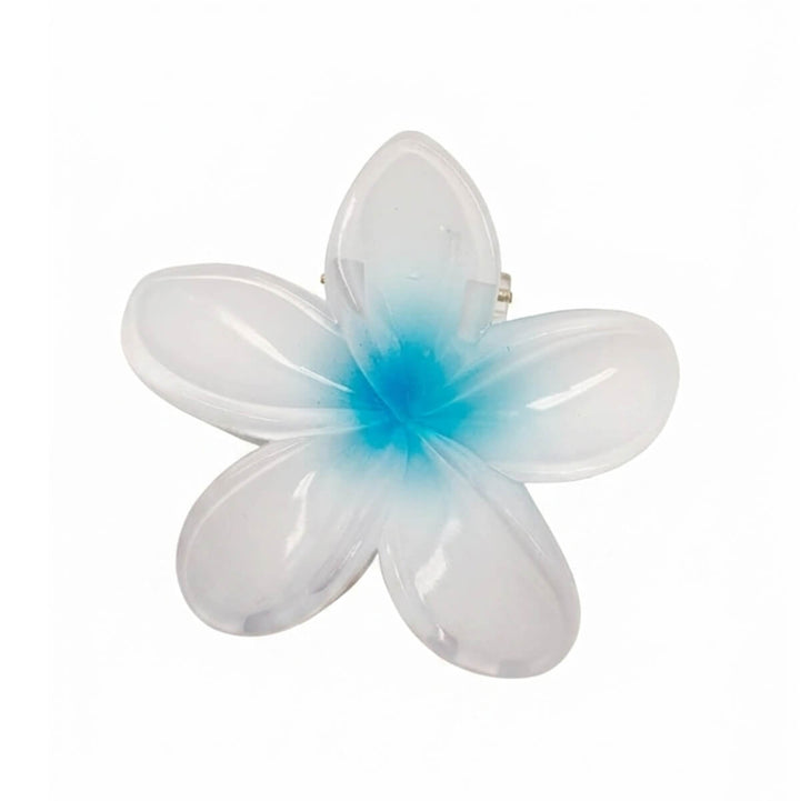 Kukka hainhammas hiusklipsi 8cm – vaalea kukkaklipsi