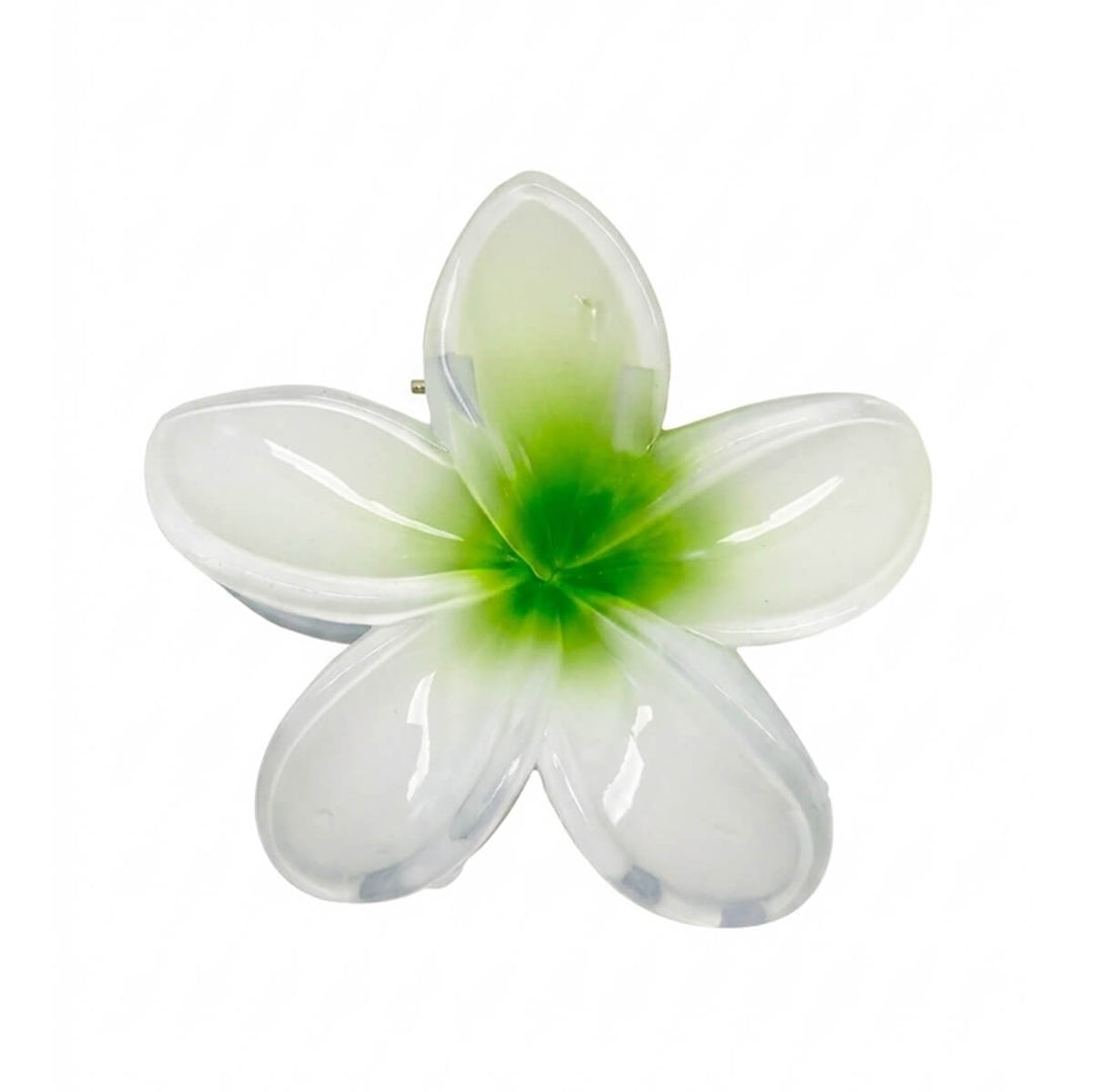 Kukka hainhammas hiusklipsi 8cm – vaalea kukkaklipsi