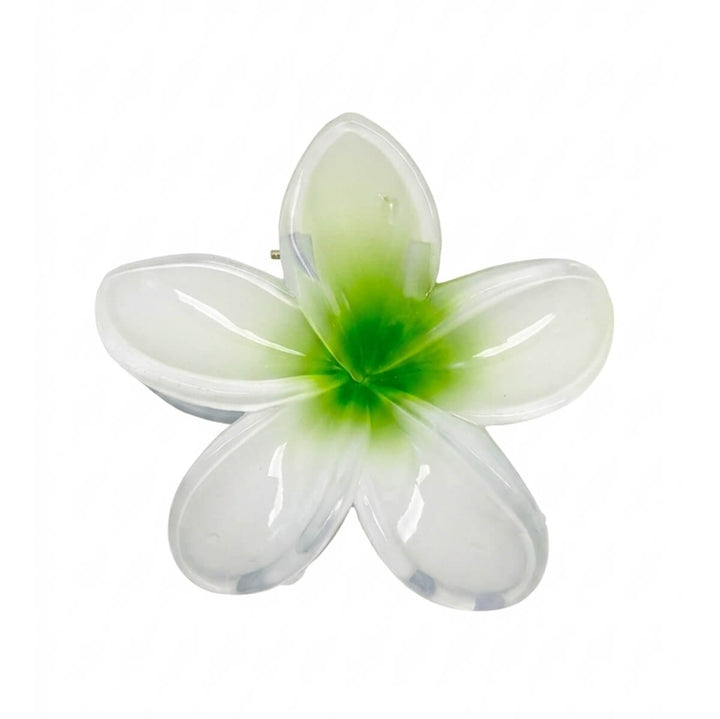 Kukka hainhammas hiusklipsi 8cm – vaalea kukkaklipsi