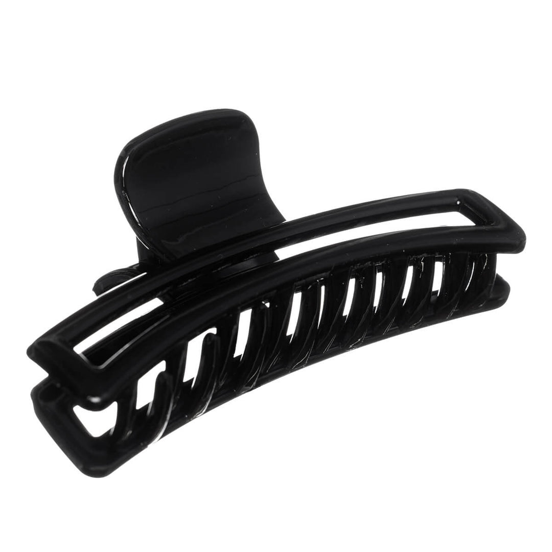 Large shark-tooth rectangular curved hair clip, 10.8 cm