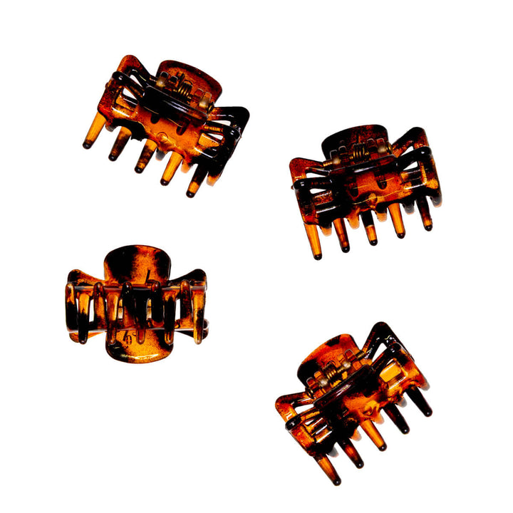 Wide, small shark-tooth plastic hair clip, 2.6 cm, 4 pieces