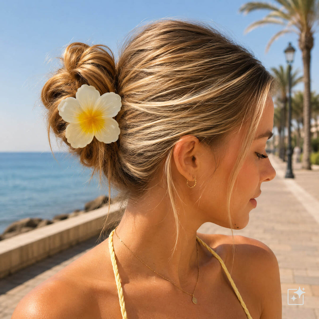 Flower Shark's Tooth Hair Clip, 7.5 cm – Colorful Flower Clip