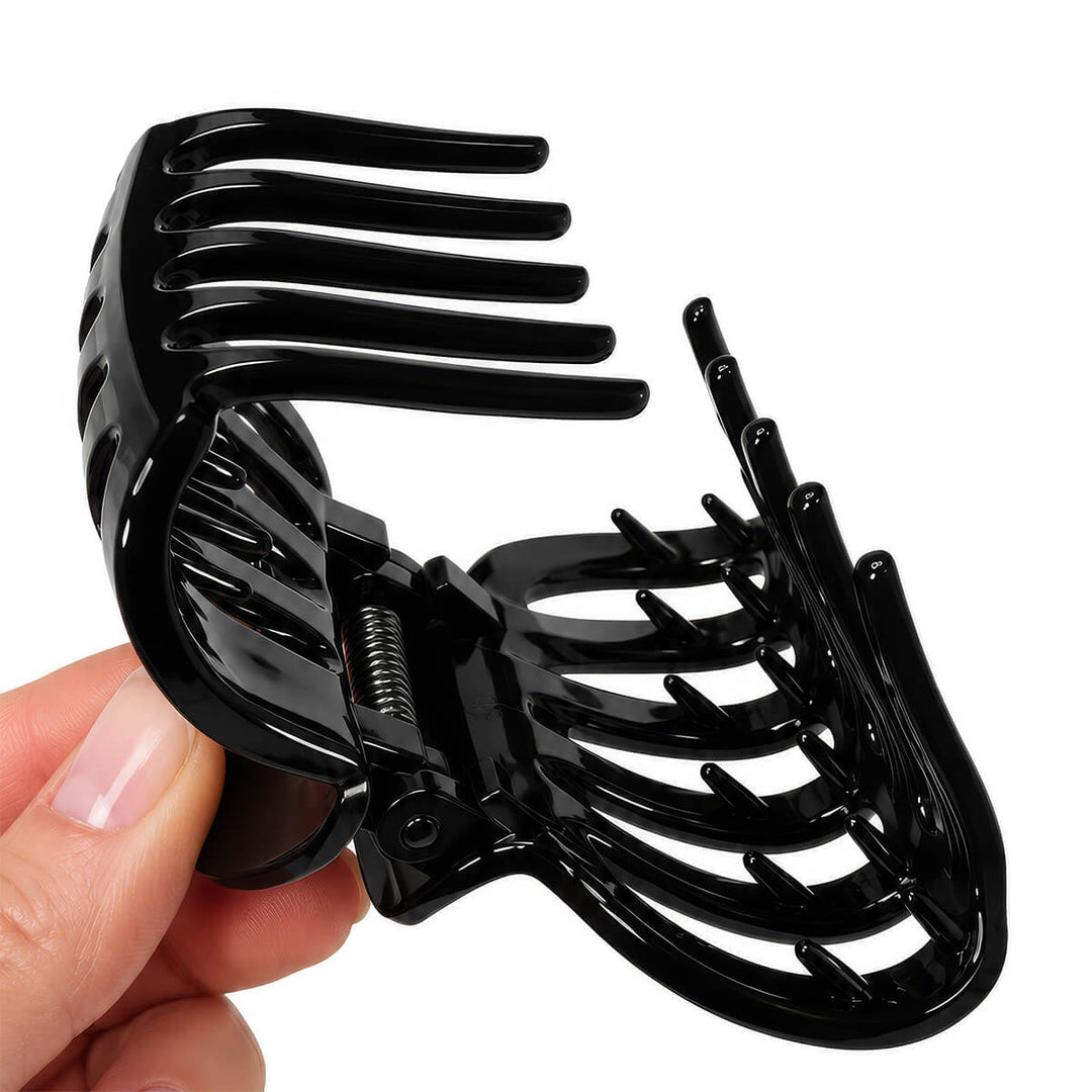 Claw-shaped hair clip, shark tooth, 6.9 cm - densely studded