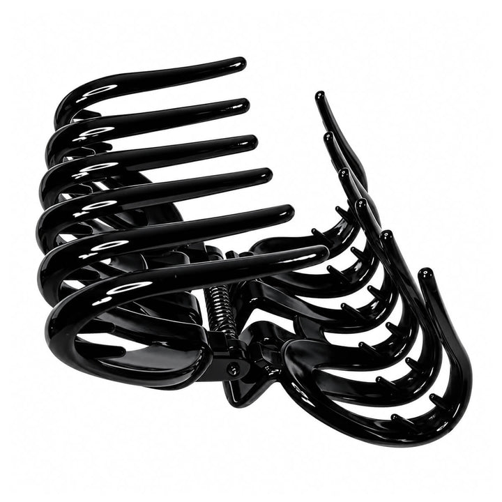 Large claw-shaped hair clip with shark tooth, 9.3 cm - densely studded