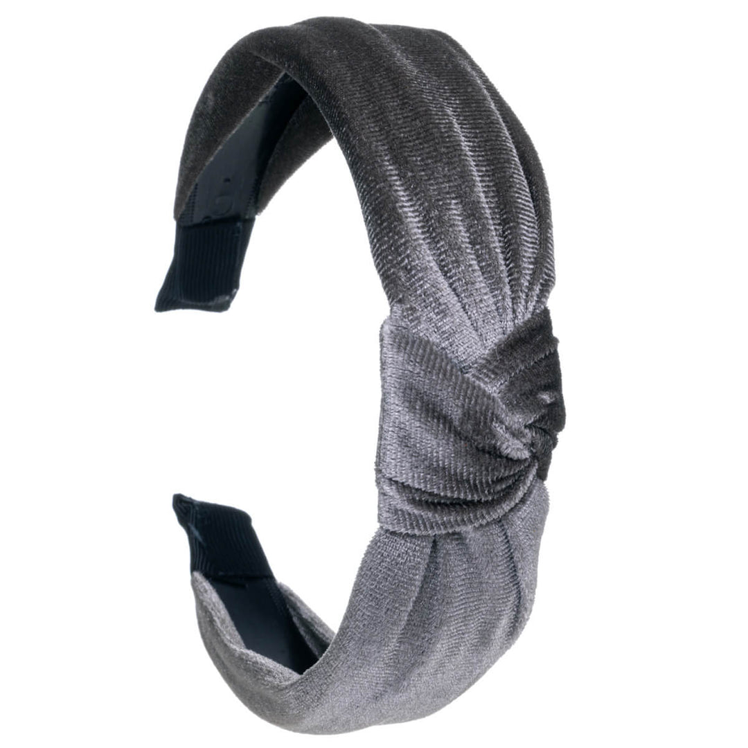 Monochrome velvet hairband with knot 3,2cm