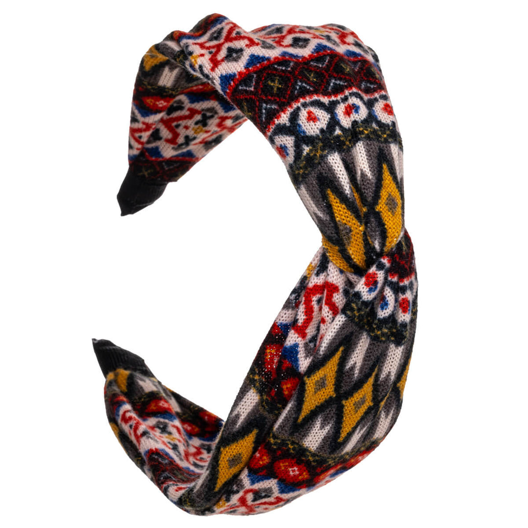 Wide hairband ethnic Aztec patterning