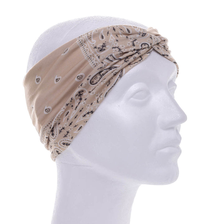 Breites elastisches Haarband mit Paisley-Muster