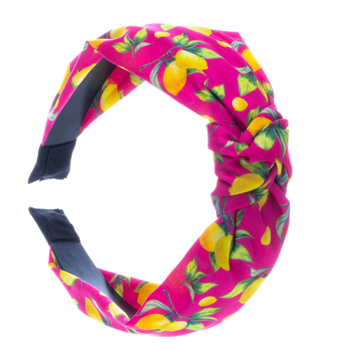 Colourful lemon hairband with knot