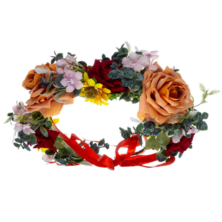 Spektakulär krans av rosenblommor