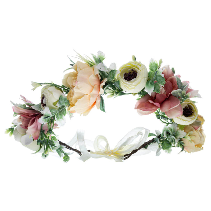 Blonde Flower Wreath of Big Flowers