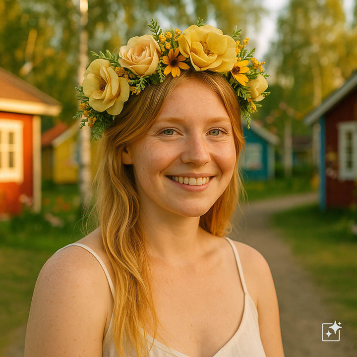 Bountiful Flower-krans med stora blommor