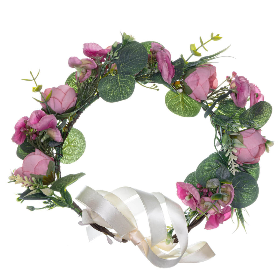 Vihreä Kukkaseppele Värikkäillä Kukilla