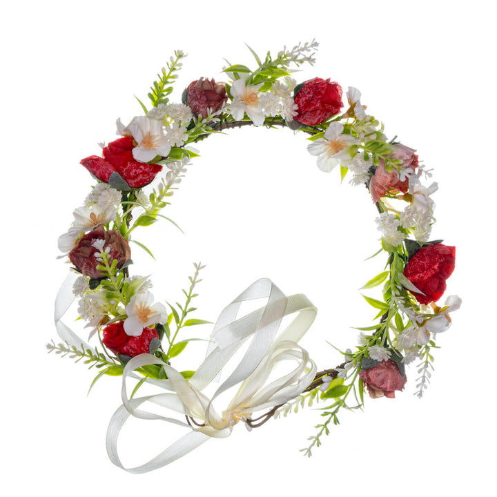Red and white Graceful Flower Wreath