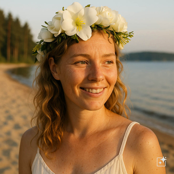 Wreath of Magnolias & Powdery roses