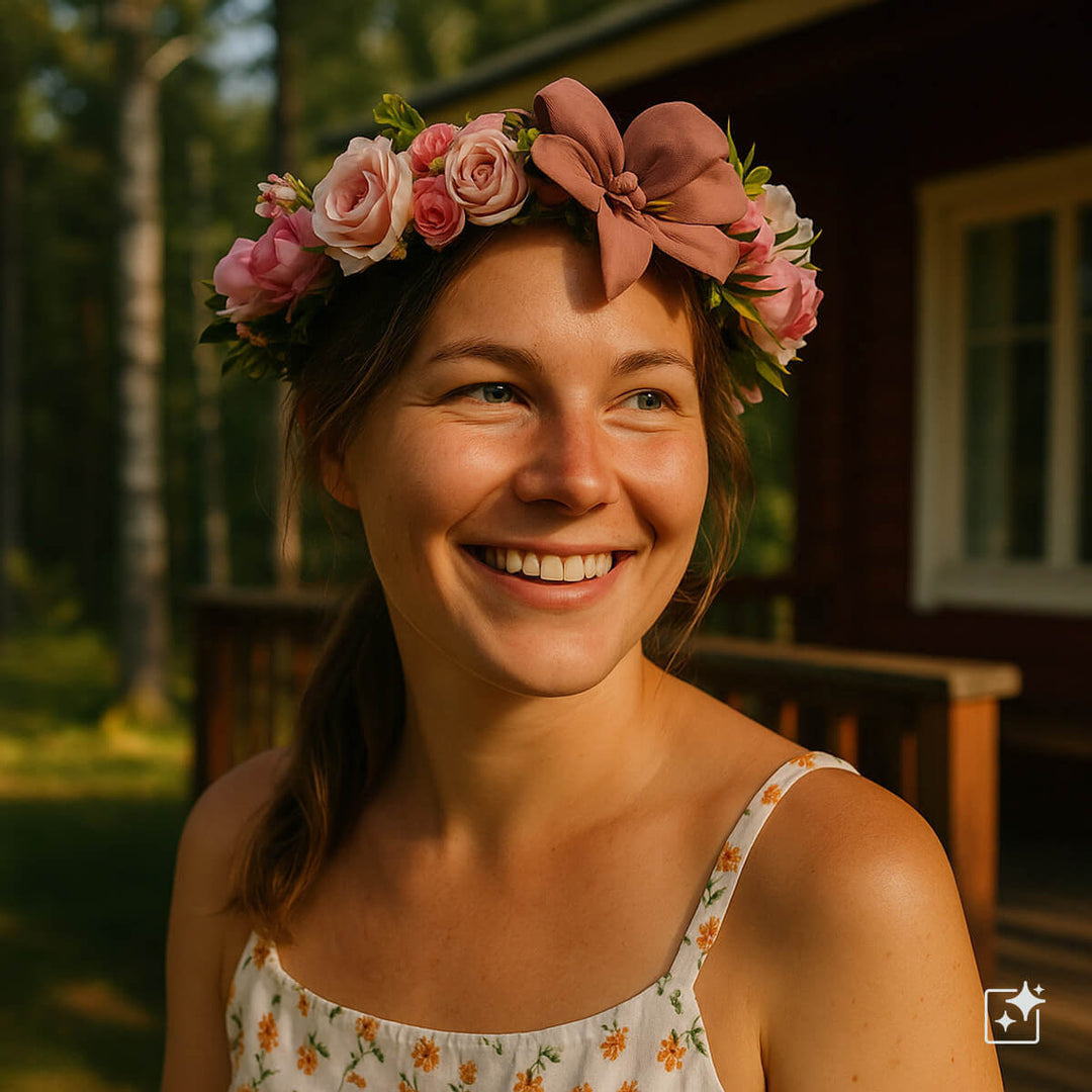 Wreath of Magnolias & Powdery roses