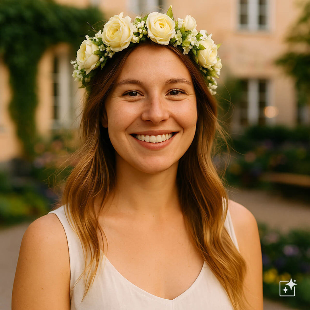 Festliche Rose für den Blumenkranz