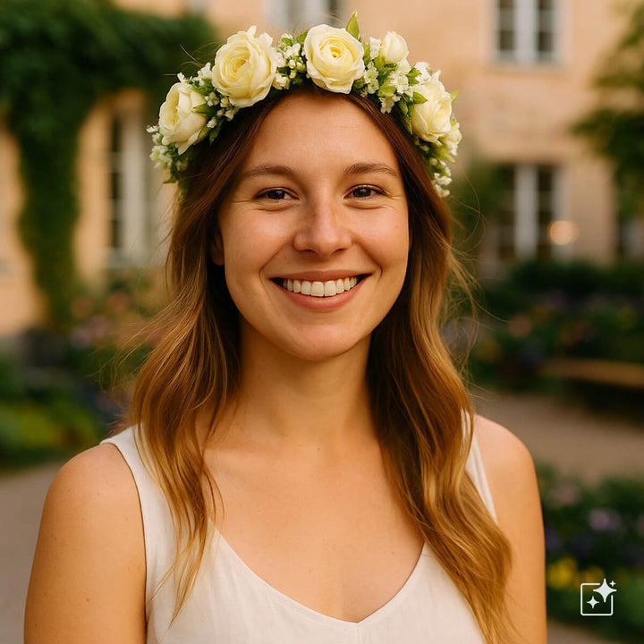 Festliche Rose für den Blumenkranz