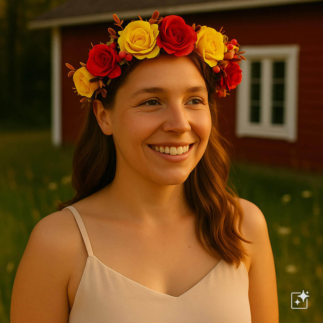Colourful Flower Wreath of Roses