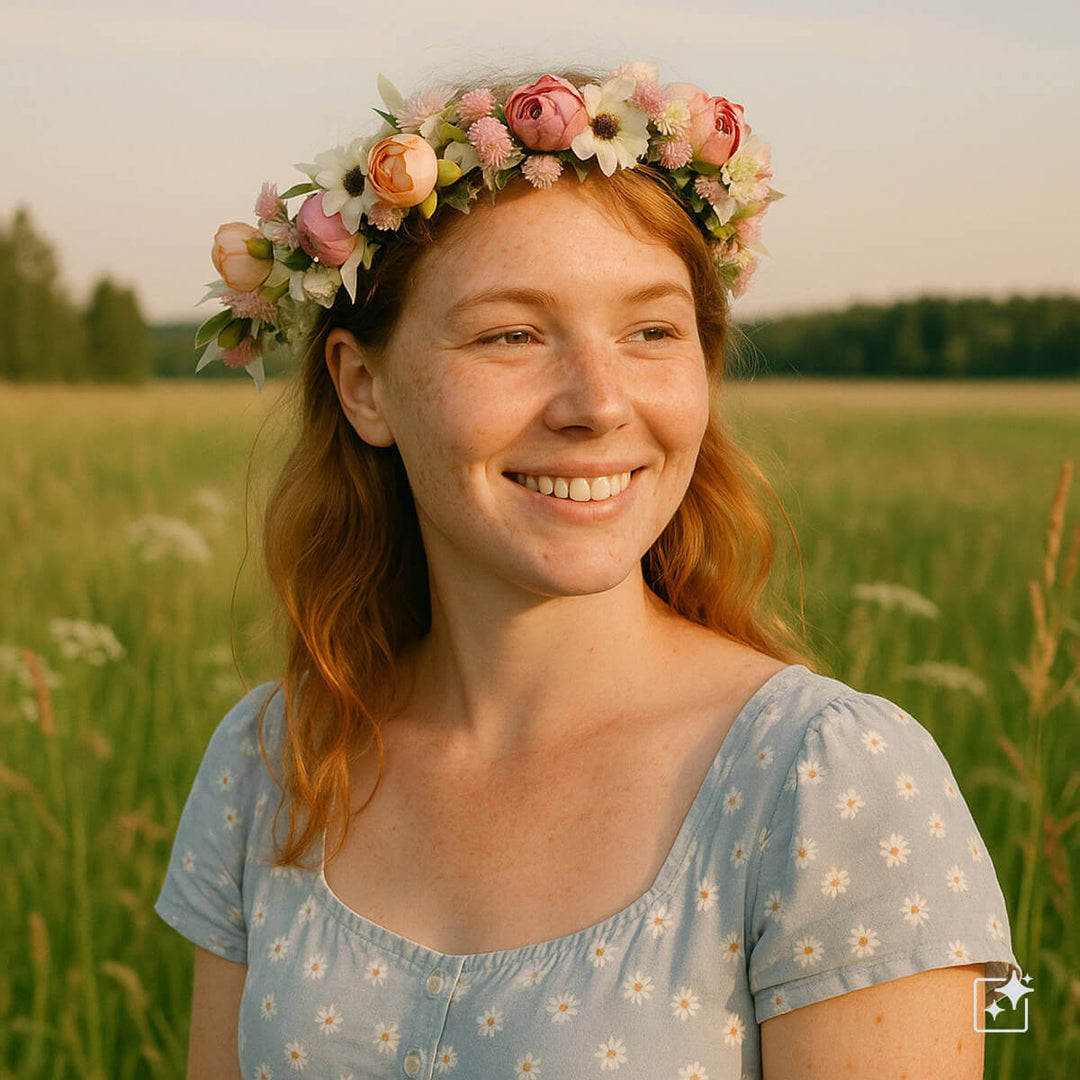 Colourful Flower Wreath of Roses