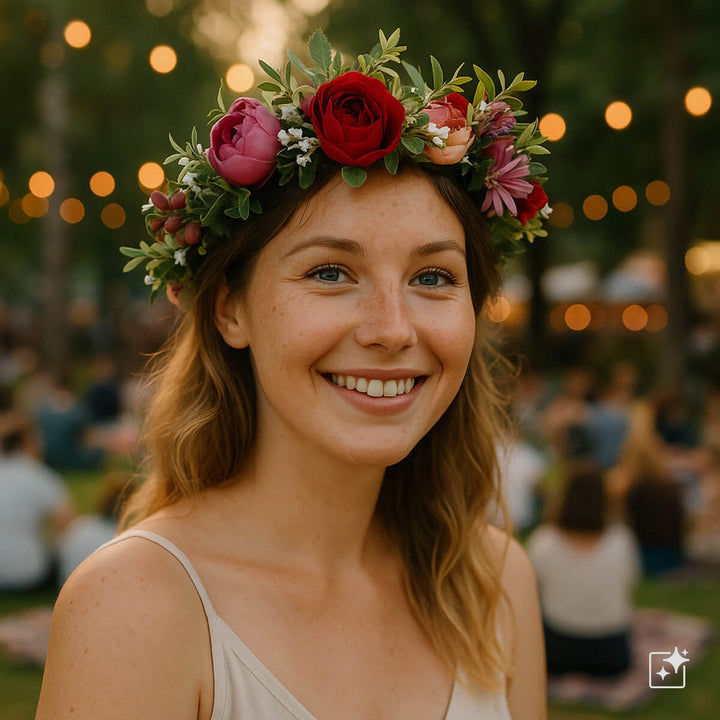 Colourful Flower Wreath of Roses