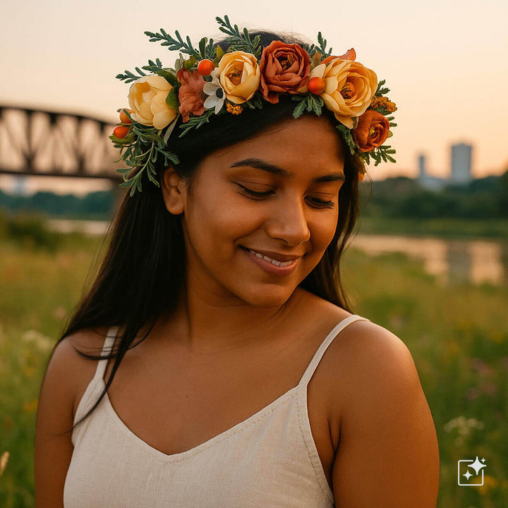 Bohemian Abundant Flower Wreath