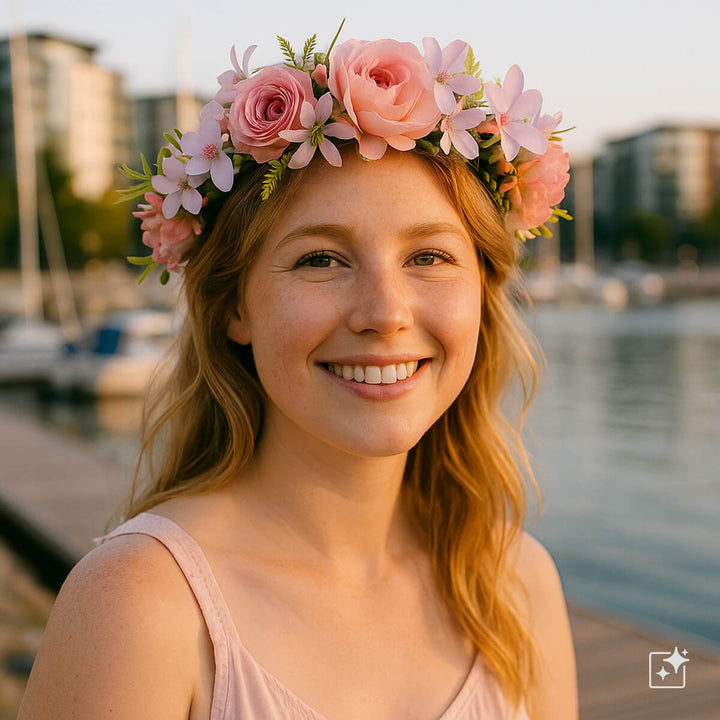 Rosa Rosen Blumenkranz