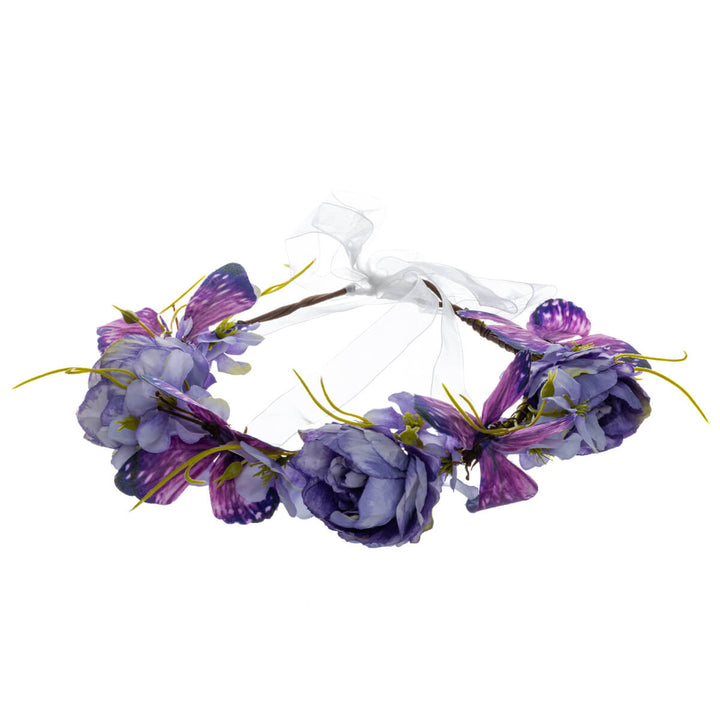 Purple butterfly flower wreath