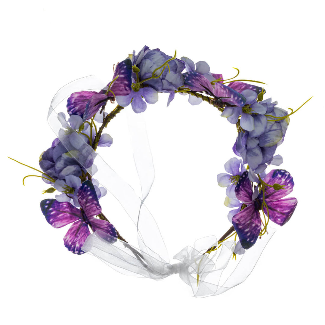 Purple butterfly flower wreath