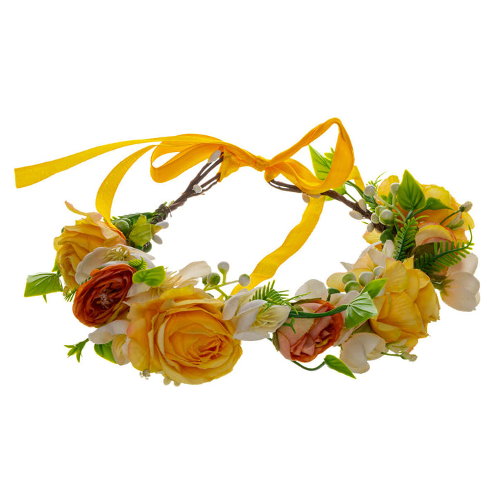 Peach-yellow flower wreath