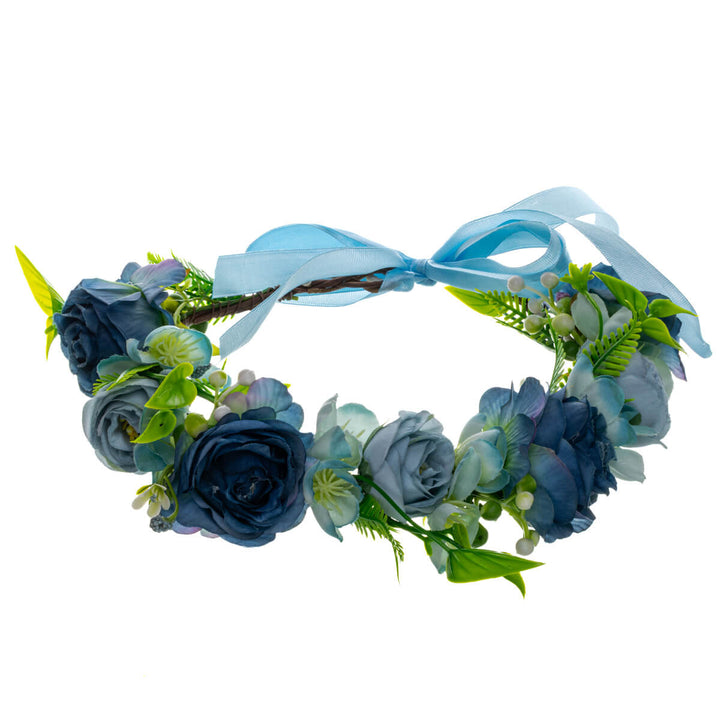 Blue floral wreath with roses