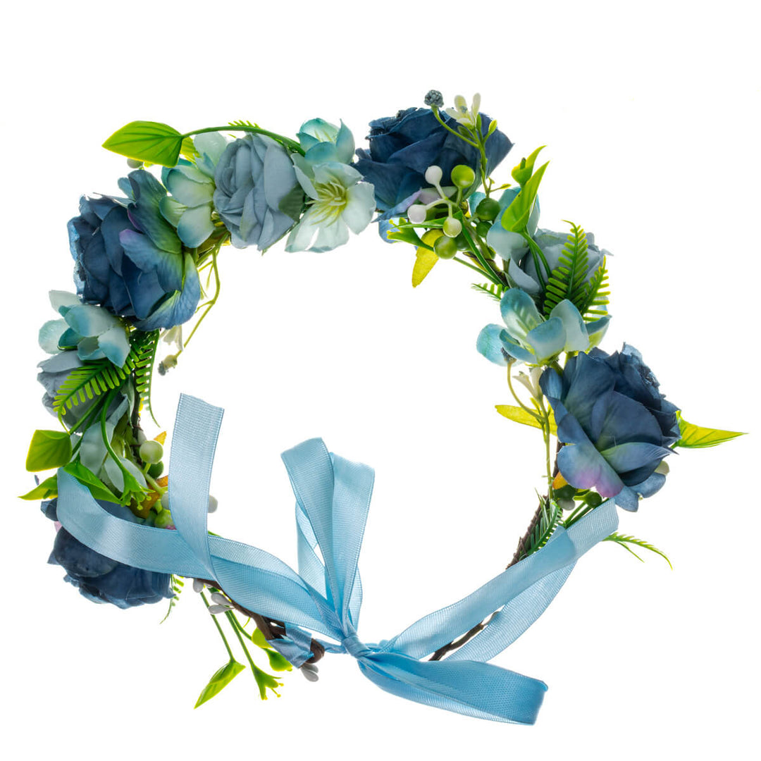 Blue floral wreath with roses