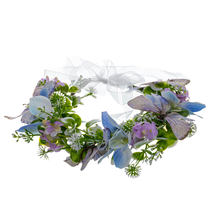 Hellblau-lila Schmetterlingsblumenkranz