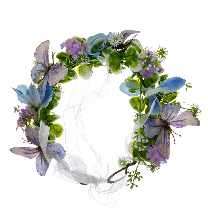 Hellblau-lila Schmetterlingsblumenkranz