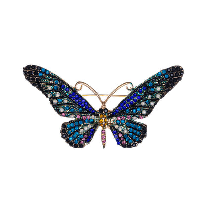 Sparkling butterfly brooch with glass stones