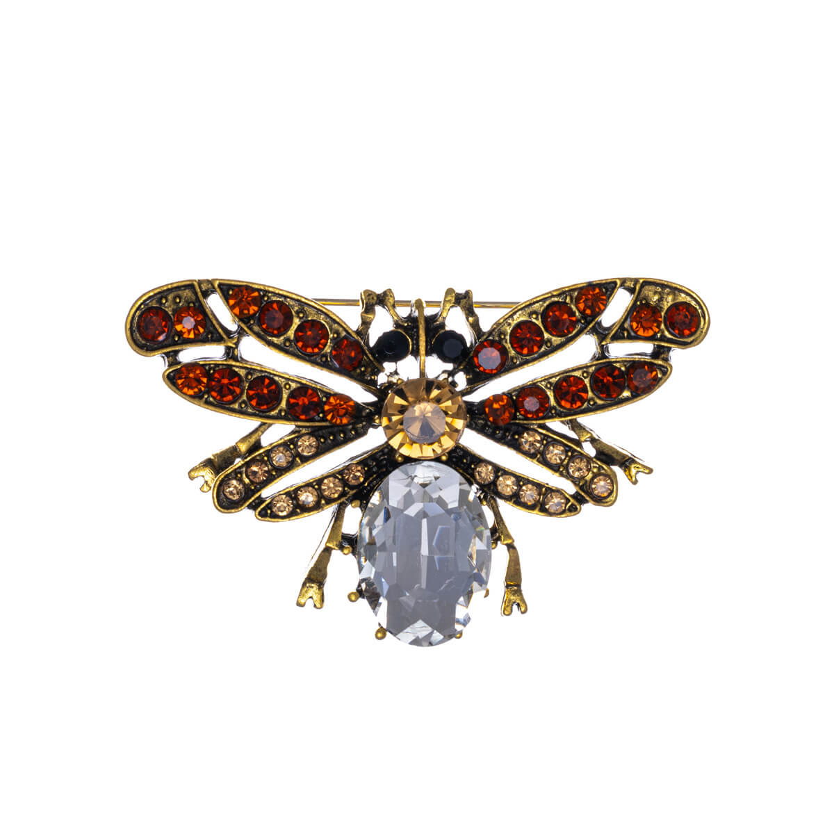 Sparkling insect brooch